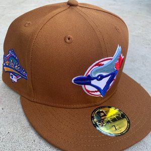 Exclusive New Era 59Fifty Bourbon and Suede Toronto Blue Jays Patch UV Hat